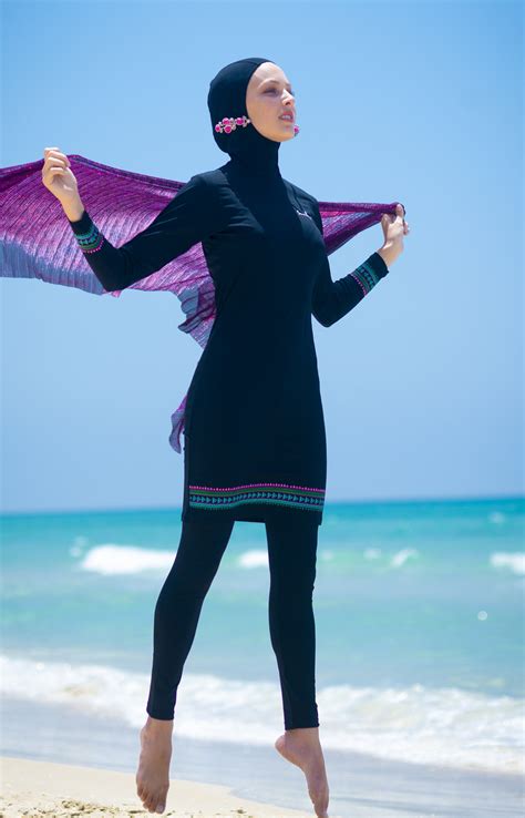 HaoFan Badeanzug Muslimh Modeste Burkini Set für Frauen Set Hose Hijab