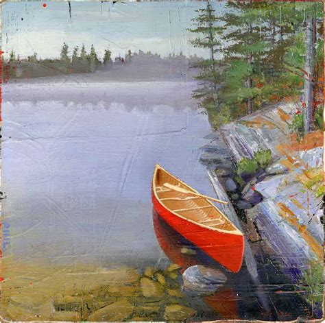 Red Canoe Illustration By Phil Represented By I2i Art Inc I2iart