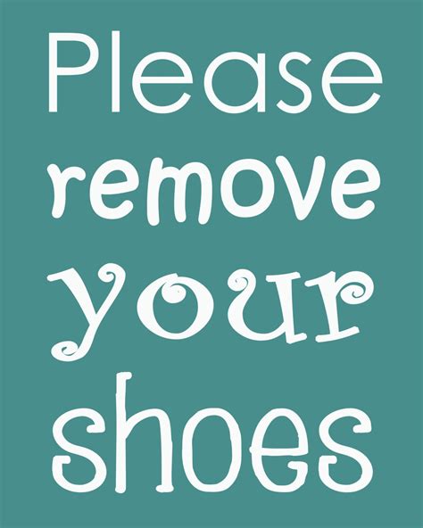 Please Remove Shoes Sign Printable