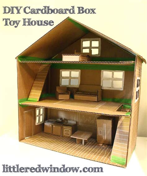 Diy Cardboard Box Toy House Little Red Window