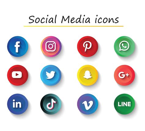 Social Media Logos And Icons Set 8239054 Vector Art At Vecteezy