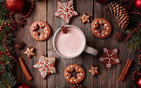 Free download Merry Christmas cookies cup drinks wallpaper [2560x1600