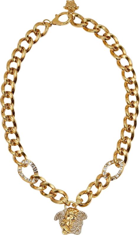 Versace Palazzo Dia Crystal Chain Necklace Crystalversace Gold Goat