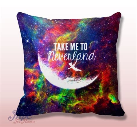Peter Pan Take Me To Neverland Quote Throw Pillow Cover Mpcteehouse