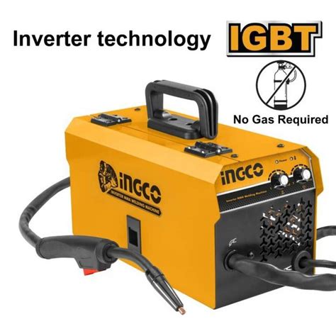 Ingco Portable Inverter Flux Cord Arc Welding Machine Mig Welder Fcaw