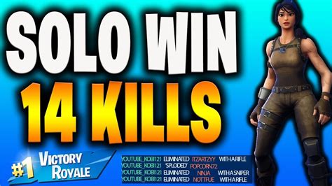 14 Kill Solo Win Fortnite Battle Royale Youtube