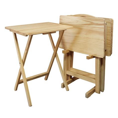 The folding table project, is a step by step instruction on how to build a small floding table for your wooden foldable camping chair , 14 wide beech wood chair , stepping stool | stools & breakfast side table acacia wood – coffee snack tray table for garden patio balcony size choice is part of. Casual Home 5-Piece Natural Foldable Tray Table-660-40 ...