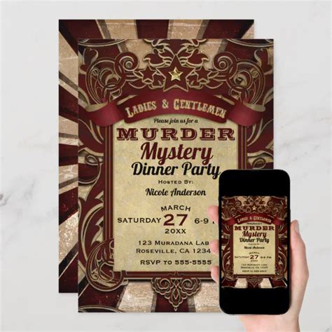 Murder Mystery Dinner Party Invitation Zazzle