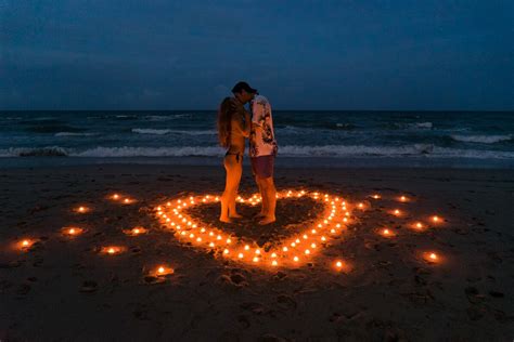 Surprise Light The Night Proposal On A Beach South