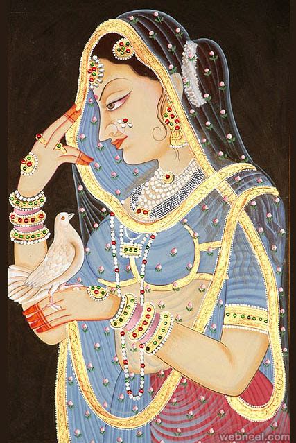 Mughal Paintings Woman 7