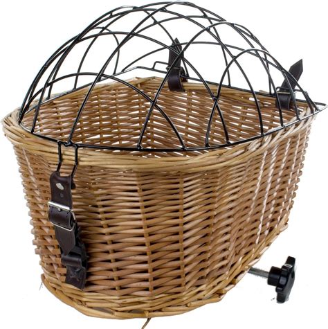 M Wave Wicker Dog Basket Bicycle Bike Cycle Pannier Rear Carrier Pet