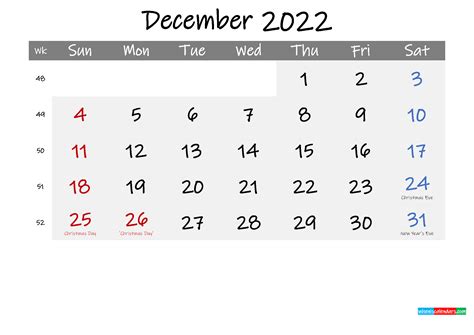 Free December 2022 Monthly Calendar Template Word Template Ink22m180