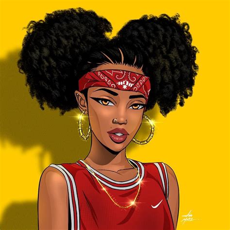 Cool Black Girl Cartoon Maxipx