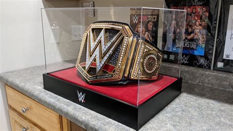 Wwe Championship Title Deluxe Display Case And Stand Youtube
