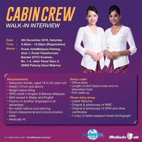 The cadet pilot programme aims to develop selected high calibre students into future professional airline pilots who will play a pivotal role towards the growth of qatar airways' ﬂeets. Malindo Air Cabin Crew Walk-in Interview [Kuantan ...
