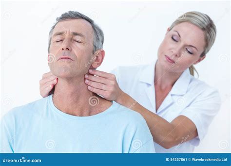 Doctor Stretching Her Patient Neck Stock Image Image Of Patient