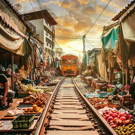The state railway of thailand (srt) ( thai : Maeklong Railway Market Thailand - Amazing Places ...