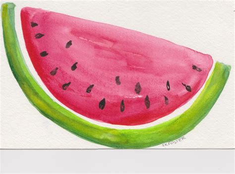Watercolor Painting Watermelon Watercolor Art 4 X 6 Original Painting