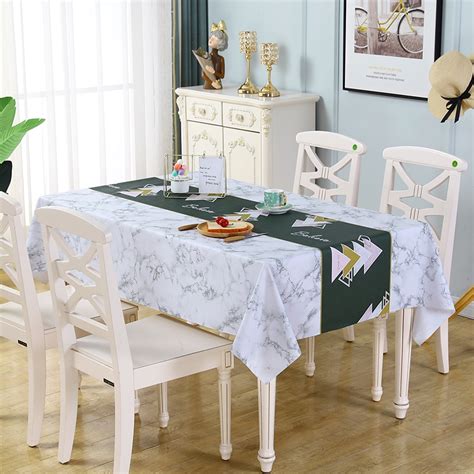 Tablecloth Waterproof Oil Proof Wipeable Plastic Tablecloth Stain