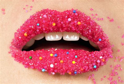 Pink Candy Lips With Little Candy Balls By Tamara Staples