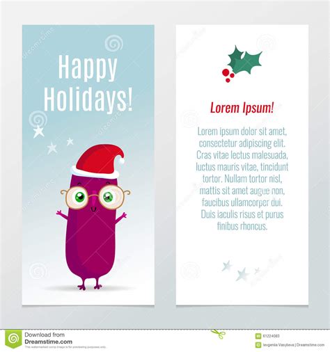 Funny Christmas And New Year Holiday Banners Stock Vector