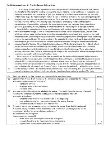 Aqa Language Paper 1 Practice Papers Teaching Resources Vrogue