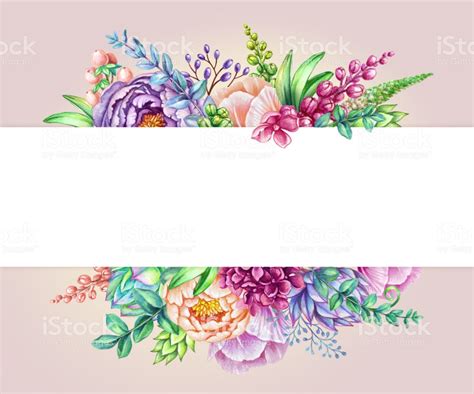 watercolor illustration floral background wild flowers
