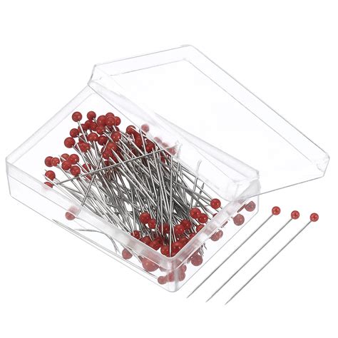 Uxcell Sewing Pins 15 Inch Pearlized Ball Head Pins Straight Pin Red