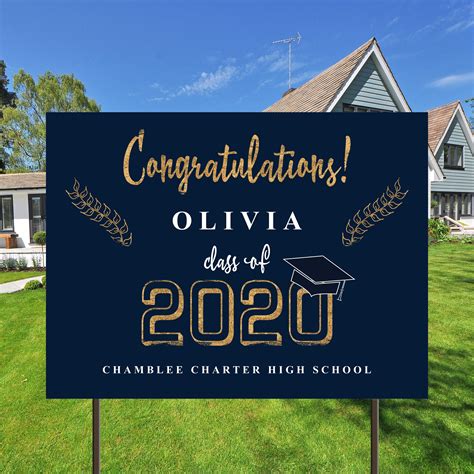High School Graduation Senior Yard Signclass Of 2020 Lawn Etsy High