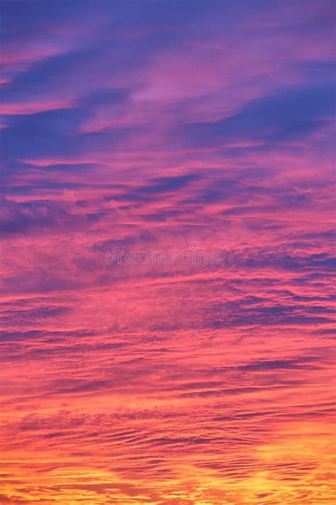 Sunset Sky With Pink Blue Purple And Gold Stock Photo Image Of