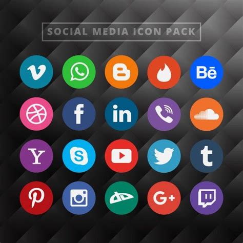 Free Vector Social Media Icon Pack Social Media Icons Media Icon Social Media