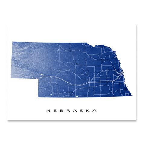 Nebraska Map Print Usa State Ne — Maps As Art