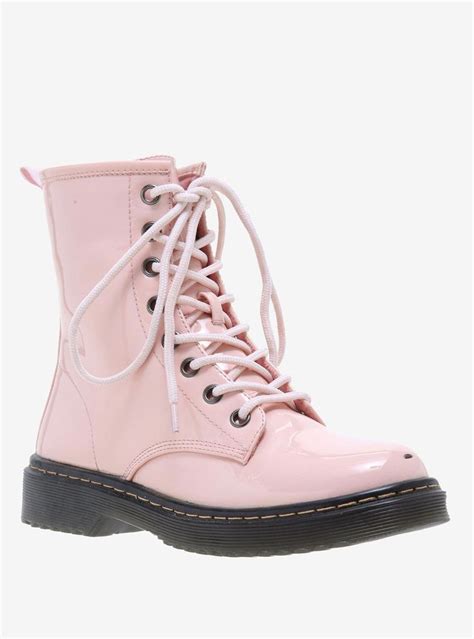 Docmartensstyle Pink Combat Boots Pink Boots Combat Boots