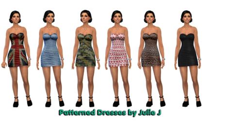 Patterned Base Game Dresses At Julietoon Julie J Sims 4 Updates
