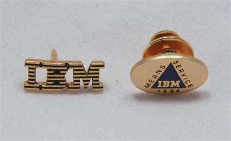 2 Lapel Pins Ibm Means Service Award 1994 32776876