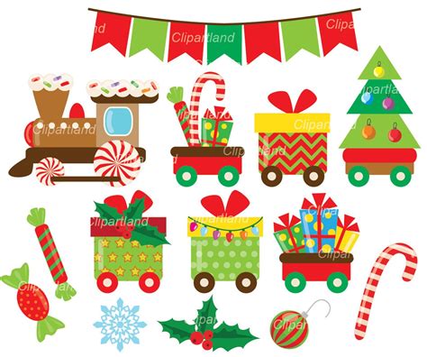 On Sale Instant Download Christmas Train Clip Art Ct1 Etsy