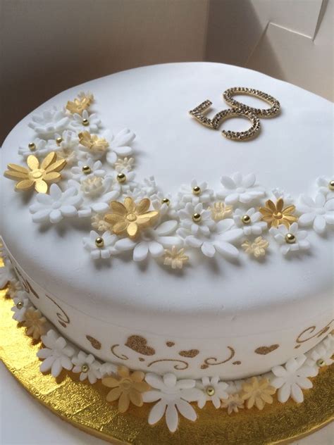 Golden Wedding Anniversary Cake 50 Years Of Marriage Celebration Fruit