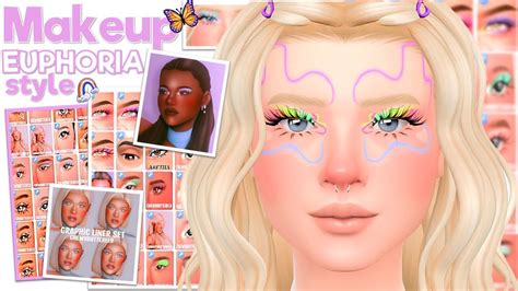Ccs Makeup Style Euphoria 💜 50 Itens The Sims 4 Custom Content