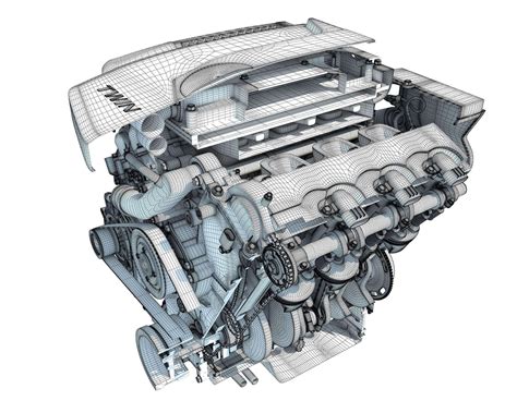 V6 Car Engine Cutaway 3d Model By 3d Horse