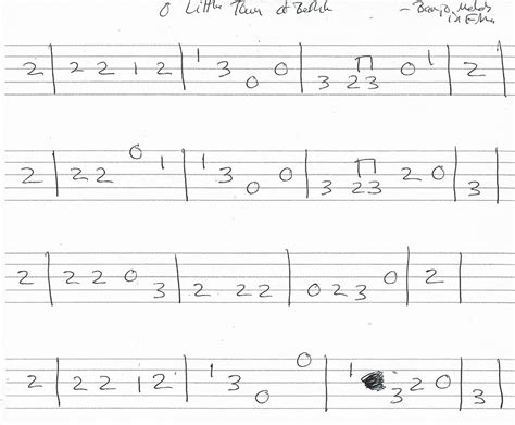 O Little Town Of Bethlehem Christmas Banjo Melody Tab In F Major