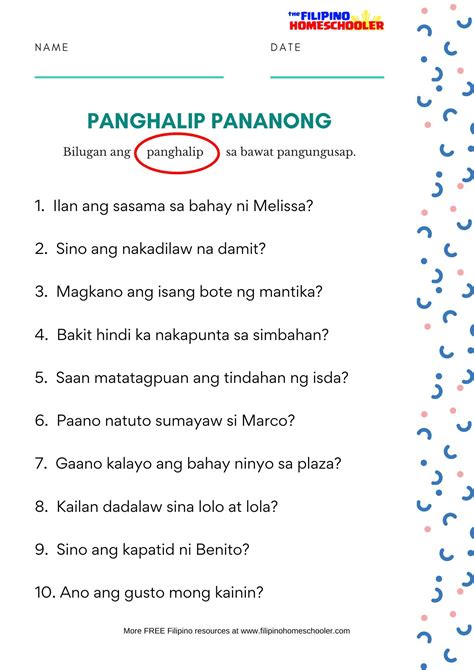 Panghalip Pananong Worksheets Set 1 — The Filipino Homeschooler In 2023