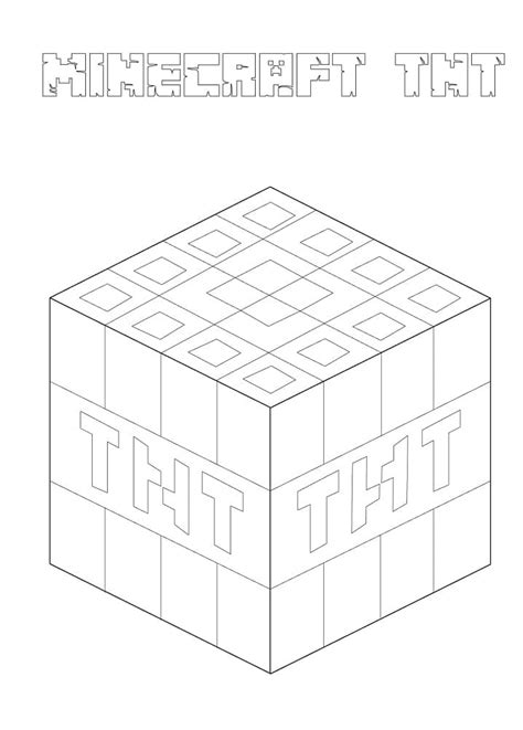 Minecraft TNT Coloring Page - Free Printable Coloring Pages for Kids