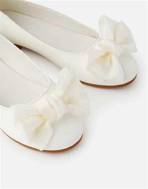 Bow Patent Ballerina Flats Natural Girls Flat Shoes Accessorize Global