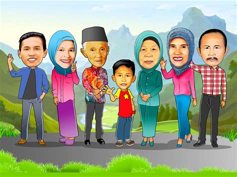 Keluarga Bahagia Gambar Kartun Keluarga Besar Islami
