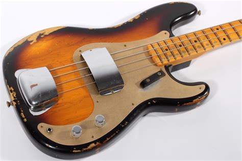 fender custom shop 58 precision bass heavy relic 2 tone sunburst