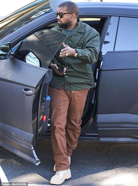 Kanye West Leaves Office In Calabasas After Announcing Super Bowl