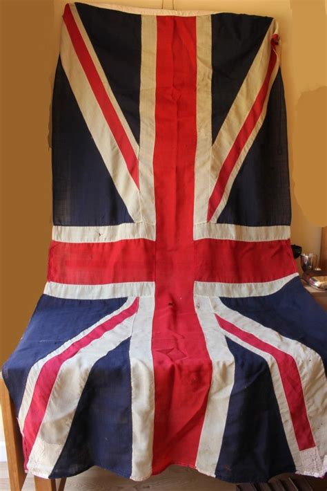 X Large Vintage British Stitched Panel Union Jack Flag Original 7 12 Ft