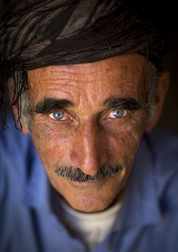 Kurdish Man With Blue Eyes Palangan Iran Portrait Blue Eyed Men