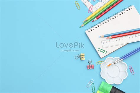 Background Buku Dan Alat Tulis - mowmalay