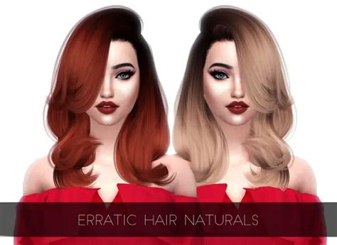Sims 4 Hairs ~ Kenzar Sims Erratic Hair Retextured